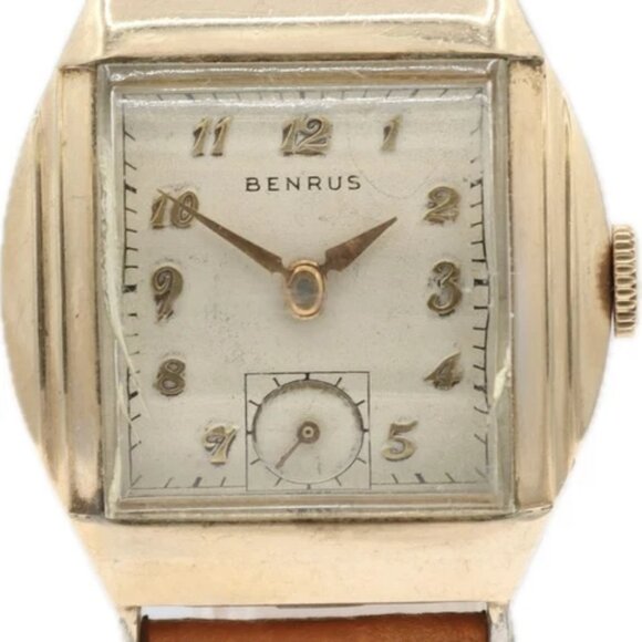 Vintage Benrus Men\'s Mechanical Wristwatch BB 4 Swiss 10k Rolled Gold Plated